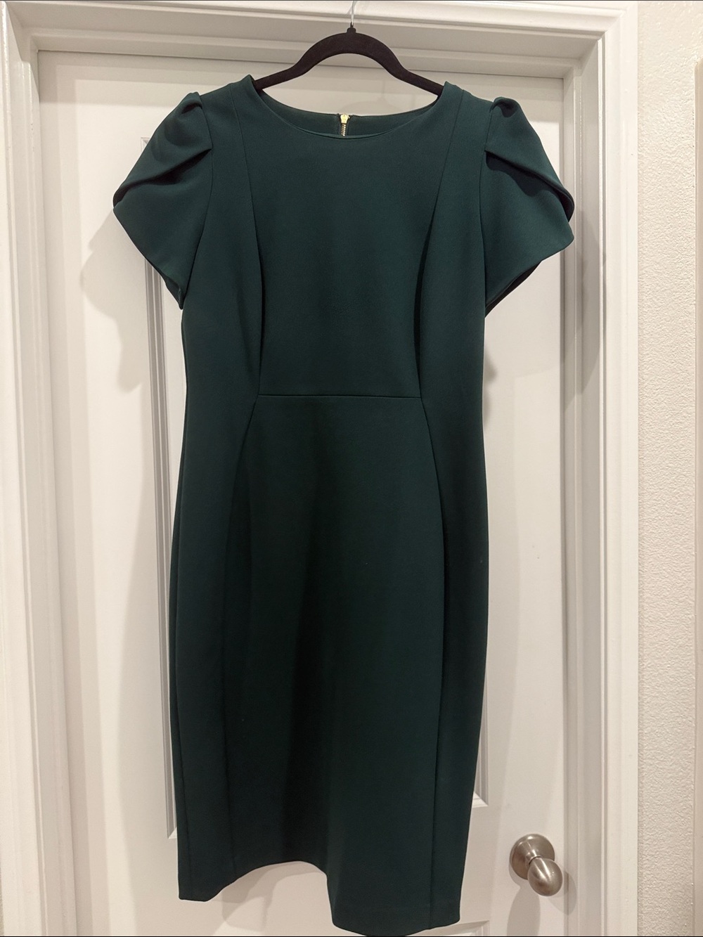 Calvin Klein Dark Green Midi Sheath Dress